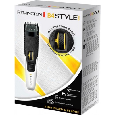 Тример Remington Style Series, для бороди і вусів, акум., роторний мотор, сталь, чорно-білий (MB4000)