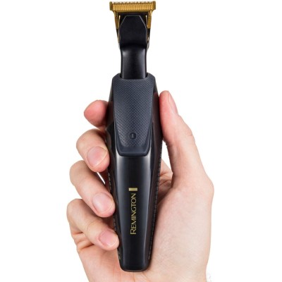 Тример Remington T-Series, для бороди і вусів, акум., роторний мотор, насадок-8, сталь, чорний (MB7000)
