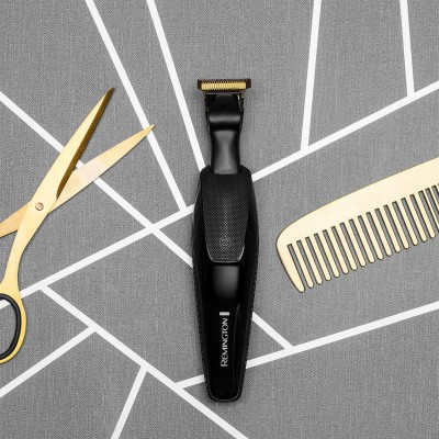 Тример Remington T-Series, для бороди і вусів, акум., роторний мотор, насадок-8, сталь, чорний (MB7000)
