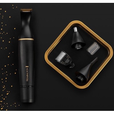 Тример Remington T-Series, для бороди, вусів, окантовки, брови, носа та вух, ААх1, вібраційний мотор, насадок-4, сталь, чорний ( Тример Remington T-Series, для бороди, вусів, окантовки, брови, носа та вух, ААх1, вібраційний мотор, насадок-4, сталь, чорний (