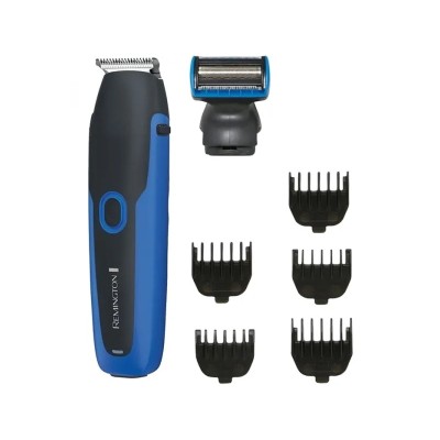 Тример Remington WeTech, для бороди, вусів і тіла, акум., насадок-5, сталь, чорно-синій (BHT6256) Тример Remington WeTech, для бороди, вусів і тіла, акум., насадок-5, сталь, чорно-синій (BHT6256)
