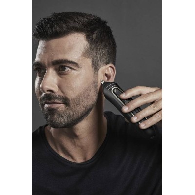 Тример Rowenta & Karl Lagerfeld, для бороди, вусів, голови, носа та вух, акум., роторний мотор, насадок-9, титан.напил., чорний Тример Rowenta & Karl Lagerfeld, для бороди, вусів, голови, носа та вух, акум., роторний мотор, насадок-9, титан.напил., чорний