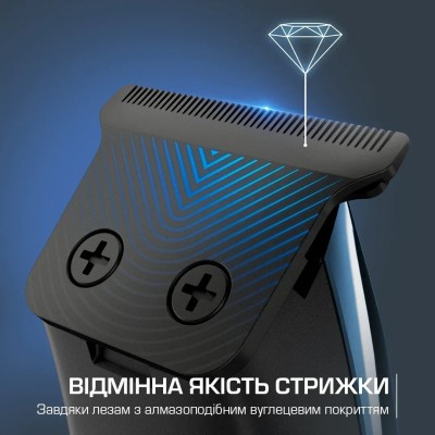 Тример Rowenta Barber Experience, для голови, бороди, мережа+акум., роторний мотор, насадок-5, нержавіюча сталь з покриттям DLC, Тример Rowenta Barber Experience, для голови, бороди, мережа+акум., роторний мотор, насадок-5, нержавіюча сталь з покриттям DLC,
