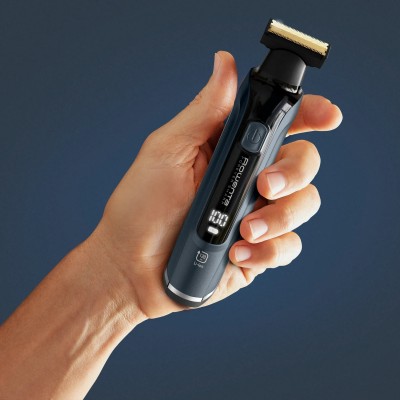 Тример Rowenta Forever Sharp Ultimate, для бороди, вусів, акум., насадок-10, 120 хв. використання, дисплей, сталь, синій (TN6204 Тример Rowenta Forever Sharp Ultimate, для бороди, вусів, акум., насадок-10, 120 хв. використання, дисплей, сталь, синій (TN6204