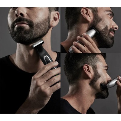 Тример Rowenta Forever Sharp, для бороди і вусів, мережа+акум., роторний мотор, насадок-3, сталь, чорний (TN6000F5) Тример Rowenta Forever Sharp, для бороди і вусів, мережа+акум., роторний мотор, насадок-3, сталь, чорний (TN6000F5)
