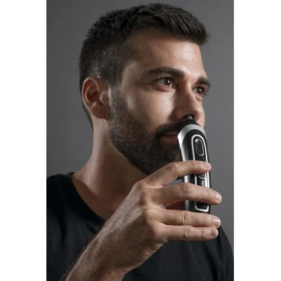 Тример Rowenta Trim & Style, для бороди, вусів, голови и тіла, мережа+акум., роторний мотор, насадок-11, чохол, титан.напил., чо Тример Rowenta Trim & Style, для бороди, вусів, голови и тіла, мережа+акум., роторний мотор, насадок-11, чохол, титан.напил., чо