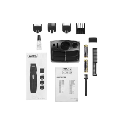 Тример WAHL Mustache&Beard, для бороди і вусів, ААx2, в комплекті, роторний мотор, насадок-4, гребінець, підставка, сталь, чорни Тример WAHL Mustache&Beard, для бороди і вусів, ААx2, в комплекті, роторний мотор, насадок-4, гребінець, підставка, сталь, чорни