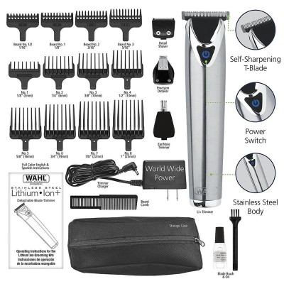 Тример WAHL Stainless Steel, акум., роторний мотор, насадок-9, чохол, гребінець, сталь, сірий (09818-116) Тример WAHL Stainless Steel, акум., роторний мотор, насадок-9, чохол, гребінець, сталь, сірий (09818-116)