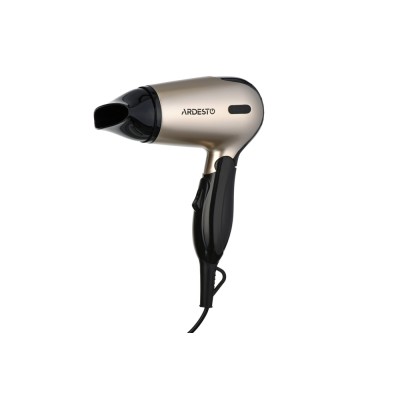Фен Ardesto Gemini HD-503T дорожній, 1200 Вт, складана ручка, 2 швидкості, 2 темпер. режими, золотисто-чорний Фен Ardesto Gemini HD-503T дорожній, 1200 Вт, складана ручка, 2 швидкості, 2 темпер. режими, золотисто-чорний