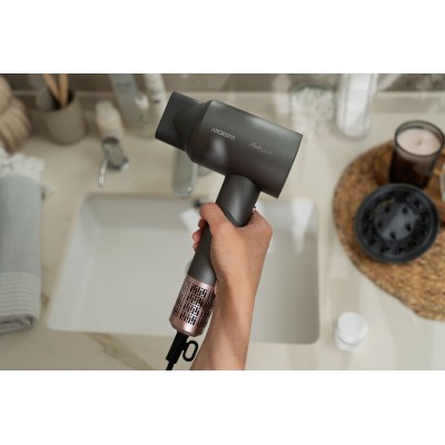Фен Ardesto Pink Touch, 1600Вт, 2 швидкості, 3темп.режими, іонізація, дифузор, магнітні насадки, сірий+рожевий (HD-R300PT) Фен Ardesto Pink Touch, 1600Вт, 2 швидкості, 3темп.режими, іонізація, дифузор, магнітні насадки, сірий+рожевий (HD-R300PT)