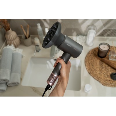 Фен Ardesto Pink Touch, 1600Вт, 2 швидкості, 3темп.режими, іонізація, дифузор, магнітні насадки, сірий+рожевий (HD-R300PT) Фен Ardesto Pink Touch, 1600Вт, 2 швидкості, 3темп.режими, іонізація, дифузор, магнітні насадки, сірий+рожевий (HD-R300PT)