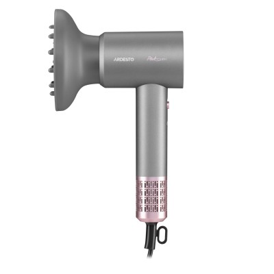 Фен Ardesto Pink Touch, 1600Вт, 2 швидкості, 3темп.режими, іонізація, дифузор, магнітні насадки, сірий+рожевий (HD-R300PT) Фен Ardesto Pink Touch, 1600Вт, 2 швидкості, 3темп.режими, іонізація, дифузор, магнітні насадки, сірий+рожевий (HD-R300PT)