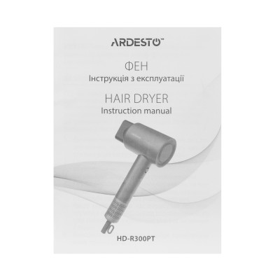 Фен Ardesto Pink Touch, 1600Вт, 2 швидкості, 3темп.режими, іонізація, дифузор, магнітні насадки, сірий+рожевий (HD-R300PT) Фен Ardesto Pink Touch, 1600Вт, 2 швидкості, 3темп.режими, іонізація, дифузор, магнітні насадки, сірий+рожевий (HD-R300PT)