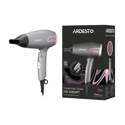Фен Ardesto Pink Touch, 2000Вт, 2 швидкості, 2 темп.режими, складана ручка, сірий+рожевий (HD-R350PT) Фен Ardesto Pink Touch, 2000Вт, 2 швидкості, 2 темп.режими, складана ручка, сірий+рожевий (HD-R350PT)