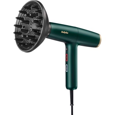Фен Babyliss Air Power Pro, 1700Вт, 3 режими, дифузор, іоніз-я, хол. обдув, зелений (D6555DE) Фен Babyliss Air Power Pro, 1700Вт, 3 режими, дифузор, іоніз-я, хол. обдув, зелений (D6555DE)