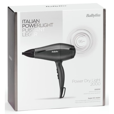 Фен Babyliss Super Light Pro, 2000Вт, 3 режими, HTDC мотор, тонкий концентратор 6 мм, чорний (5910E) Фен Babyliss Super Light Pro, 2000Вт, 3 режими, HTDC мотор, тонкий концентратор 6 мм, чорний (5910E)