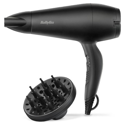 Фен Babyliss, 2000Вт, 2 режими, іонізація, хол. обдув, 2 насадки, чорний (D215DE) Фен Babyliss, 2000Вт, 2 режими, іонізація, хол. обдув, 2 насадки, чорний (D215DE)