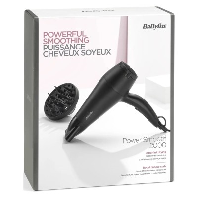 Фен Babyliss, 2000Вт, 2 режими, іонізація, хол. обдув, 2 насадки, чорний (D215DE) Фен Babyliss, 2000Вт, 2 режими, іонізація, хол. обдув, 2 насадки, чорний (D215DE)