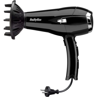Фен Babyliss, 2000Вт, 3 режими, іоніз-я, хол. обдув, змотка шнура, чорний (D374DE) Фен Babyliss, 2000Вт, 3 режими, іоніз-я, хол. обдув, змотка шнура, чорний (D374DE)