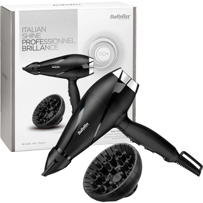 Фен Babyliss, 2200Вт, 2 режими, дифузор, іоніз-я, хол. обдув, чорний (6713DE) Фен Babyliss, 2200Вт, 2 режими, дифузор, іоніз-я, хол. обдув, чорний (6713DE)