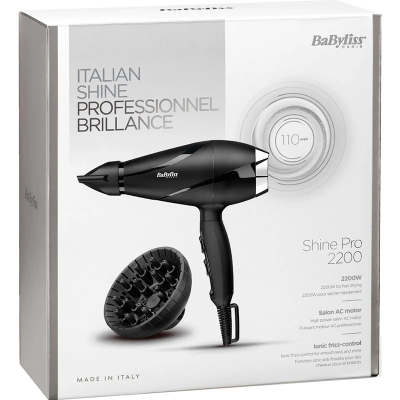 Фен Babyliss, 2200Вт, 2 режими, дифузор, іоніз-я, хол. обдув, чорний (6713DE) Фен Babyliss, 2200Вт, 2 режими, дифузор, іоніз-я, хол. обдув, чорний (6713DE)