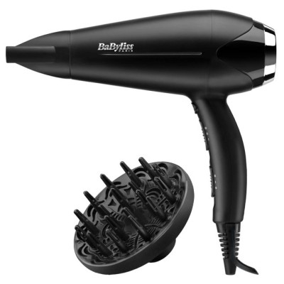 Фен Babyliss, 2200Вт, 3 режими, дифузор, іоніз-я, хол. обдув, чорний (D572DE) Фен Babyliss, 2200Вт, 3 режими, дифузор, іоніз-я, хол. обдув, чорний (D572DE)