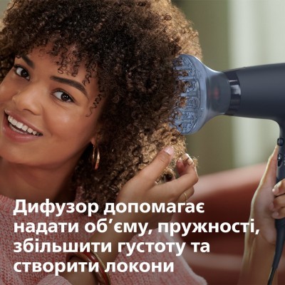 Фен Philips 3000 Series, 2100Вт, 3 режими, дифузор, іоніз-я, хол. обдув, синій (BHD360/20) Фен Philips 3000 Series, 2100Вт, 3 режими, дифузор, іоніз-я, хол. обдув, синій (BHD360/20)