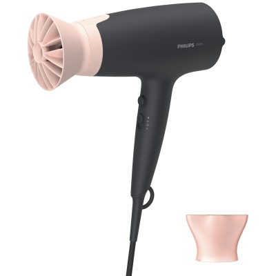 Фен Philips 3000 Series, 2100Вт, 3 режими, іонізація, хол. обдув, чорно-рожевий (BHD350/10)