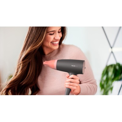 Фен Philips 3000 Series, 2100Вт, 3 режими, іонізація, хол. обдув, чорно-рожевий (BHD350/10)