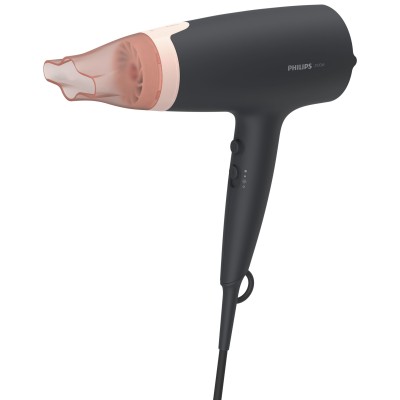 Фен Philips 3000 Series, 2100Вт, 3 режими, іонізація, хол. обдув, чорно-рожевий (BHD350/10)