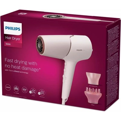 Фен Philips 5000 Series, 2300Вт, 3 режими, дифузор, іоніз-я, хол. обдув, біло-рожевий (BHD530/00) Фен Philips 5000 Series, 2300Вт, 3 режими, дифузор, іоніз-я, хол. обдув, біло-рожевий (BHD530/00)