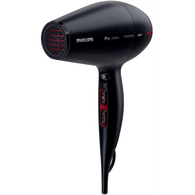 Фен Philips Professional, 2100Вт, 3 режими, іонізація, хол. обдув, чорний (HPS910/00) Фен Philips Professional, 2100Вт, 3 режими, іонізація, хол. обдув, чорний (HPS910/00)