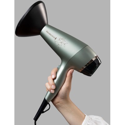 Фен Remington Botanicals, 2300Вт, 3 режими, дифузор, іоніз-я, хол. обдув, м'ятний (AC5860) Фен Remington Botanicals, 2300Вт, 3 режими, дифузор, іоніз-я, хол. обдув, м'ятний (AC5860)