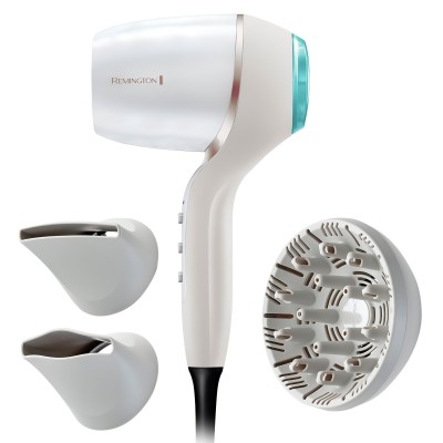 Фен Remington HYDRAluxe PRO, 2200Вт, 3 режими, дифузор, іоніз-я, хол. обдув, білий (EC9001) Фен Remington HYDRAluxe PRO, 2200Вт, 3 режими, дифузор, іоніз-я, хол. обдув, білий (EC9001)