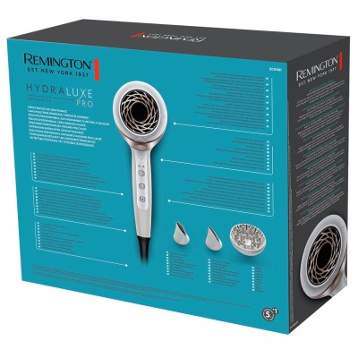 Фен Remington HYDRAluxe PRO, 2200Вт, 3 режими, дифузор, іоніз-я, хол. обдув, білий (EC9001) Фен Remington HYDRAluxe PRO, 2200Вт, 3 режими, дифузор, іоніз-я, хол. обдув, білий (EC9001)
