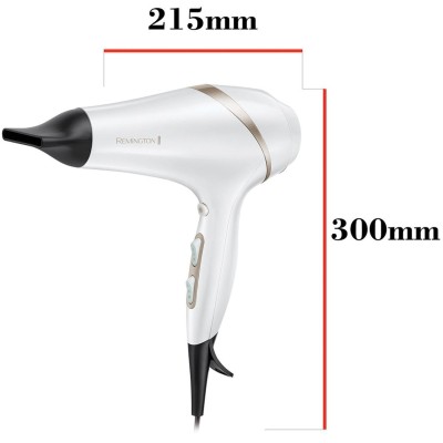 Фен Remington HydraLuxe, 2300Вт, 3 режими, дифузор, іоніз-я, хол. обдув, білий (AC8901)