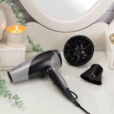 Фен Remington Ionic Dry, 2200Вт, 3 режими, дифузор,турмалинова іоніз-я, хол. обдув, сіро-чорний (D3190S) Фен Remington Ionic Dry, 2200Вт, 3 режими, дифузор,турмалинова іоніз-я, хол. обдув, сіро-чорний (D3190S)