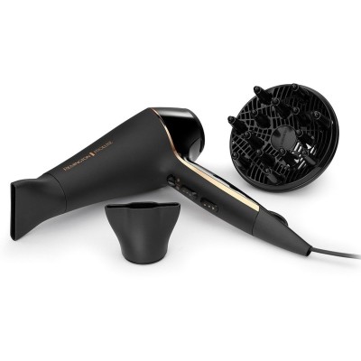 Фен Remington ProLuxe Midnight Edition, 2400Вт, 3 режими, дифузор, іоніз-я, хол. обдув, чорний (AC9140B) Фен Remington ProLuxe Midnight Edition, 2400Вт, 3 режими, дифузор, іоніз-я, хол. обдув, чорний (AC9140B)