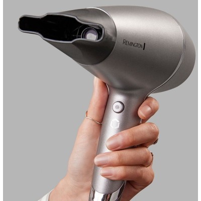 Фен Remington ProLuxe You Adaptive, 2400Вт, 3 режими, дифузор, іоніз-я, хол. обдув, турбо режим, сірий (AC9800) Фен Remington ProLuxe You Adaptive, 2400Вт, 3 режими, дифузор, іоніз-я, хол. обдув, турбо режим, сірий (AC9800)