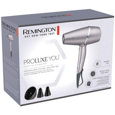 Фен Remington ProLuxe You Adaptive, 2400Вт, 3 режими, дифузор, іоніз-я, хол. обдув, турбо режим, сірий (AC9800) Фен Remington ProLuxe You Adaptive, 2400Вт, 3 режими, дифузор, іоніз-я, хол. обдув, турбо режим, сірий (AC9800)