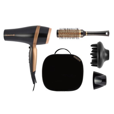 Фен Remington Salon Smooth, 2100Вт, 3 режими, дифузор,гребінець, кейс, іоніз-я, хол. обдув, , чорний (D6960GP) Фен Remington Salon Smooth, 2100Вт, 3 режими, дифузор,гребінець, кейс, іоніз-я, хол. обдув, , чорний (D6960GP)