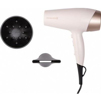 Фен Remington Shea Soft, 2200Вт, 3 режими, дифузор,турмалінова іоніз-я, хол. обдув, біло-золотий (D4740) Фен Remington Shea Soft, 2200Вт, 3 режими, дифузор,турмалінова іоніз-я, хол. обдув, біло-золотий (D4740)