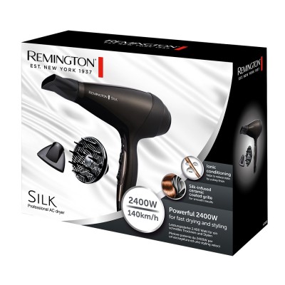 Фен Remington Silk, 2400Вт, 3 режими, дифузор, іоніз-я, хол. обдув, коричневий (AC9095) Фен Remington Silk, 2400Вт, 3 режими, дифузор, іоніз-я, хол. обдув, коричневий (AC9095)