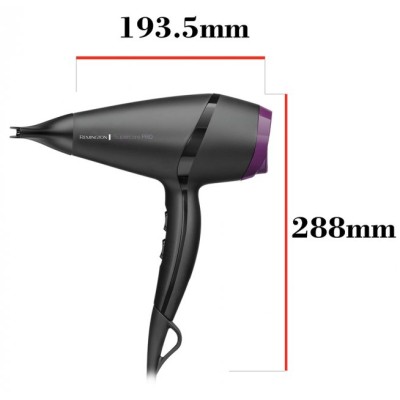 Фен Remington Supercare PRO 2100 AC motor, 2100Вт, 3 режими, іоніз-я, хол. обдув, чорний (AC7100)
