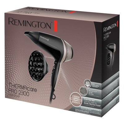Фен Remington Thermacare Pro, 2100Вт, 3 режими, дифузор,турмалінова іоніз-я, хол. обдув, чорно-коричневий (D5715) Фен Remington Thermacare Pro, 2100Вт, 3 режими, дифузор,турмалінова іоніз-я, хол. обдув, чорно-коричневий (D5715)
