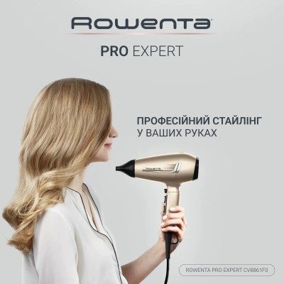 Фен Rowenta Pro Expert Tresor Collection, 2200Вт, 3 режими, іоніз-я, дифузор, 2 концентратора, хол. обдув, чохол, заколка, бронз Фен Rowenta Pro Expert Tresor Collection, 2200Вт, 3 режими, іоніз-я, дифузор, 2 концентратора, хол. обдув, чохол, заколка, бронз