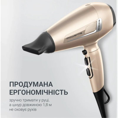 Фен Rowenta Pro Expert Tresor Collection, 2200Вт, 3 режими, іоніз-я, дифузор, 2 концентратора, хол. обдув, чохол, заколка, бронз Фен Rowenta Pro Expert Tresor Collection, 2200Вт, 3 режими, іоніз-я, дифузор, 2 концентратора, хол. обдув, чохол, заколка, бронз