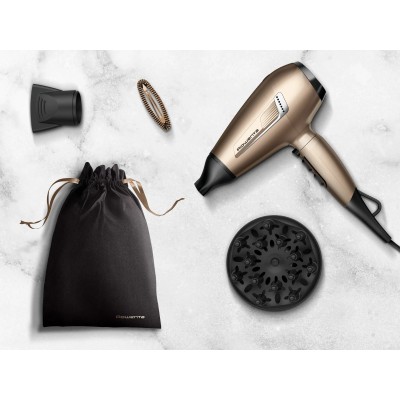 Фен Rowenta Pro Expert Tresor Collection, 2200Вт, 3 режими, іоніз-я, дифузор, 2 концентратора, хол. обдув, чохол, заколка, бронз Фен Rowenta Pro Expert Tresor Collection, 2200Вт, 3 режими, іоніз-я, дифузор, 2 концентратора, хол. обдув, чохол, заколка, бронз