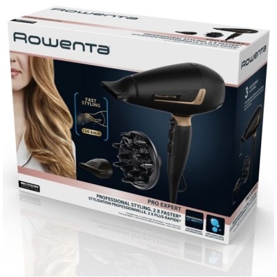 Фен Rowenta Pro Expert, 2200Вт, 3 режими, іоніз-я, дифузор, 2 концентратора, хол. обдув, чорний (CV8840F0) Фен Rowenta Pro Expert, 2200Вт, 3 режими, іоніз-я, дифузор, 2 концентратора, хол. обдув, чорний (CV8840F0)
