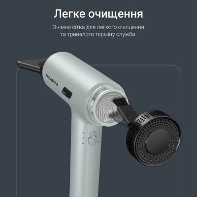 Фен Rowenta Tiny, 1600Вт, 3 режими, дифузор, іоніз-я, хол. обдув, зелено-чорний (HY7120E0) Фен Rowenta Tiny, 1600Вт, 3 режими, дифузор, іоніз-я, хол. обдув, зелено-чорний (HY7120E0)
